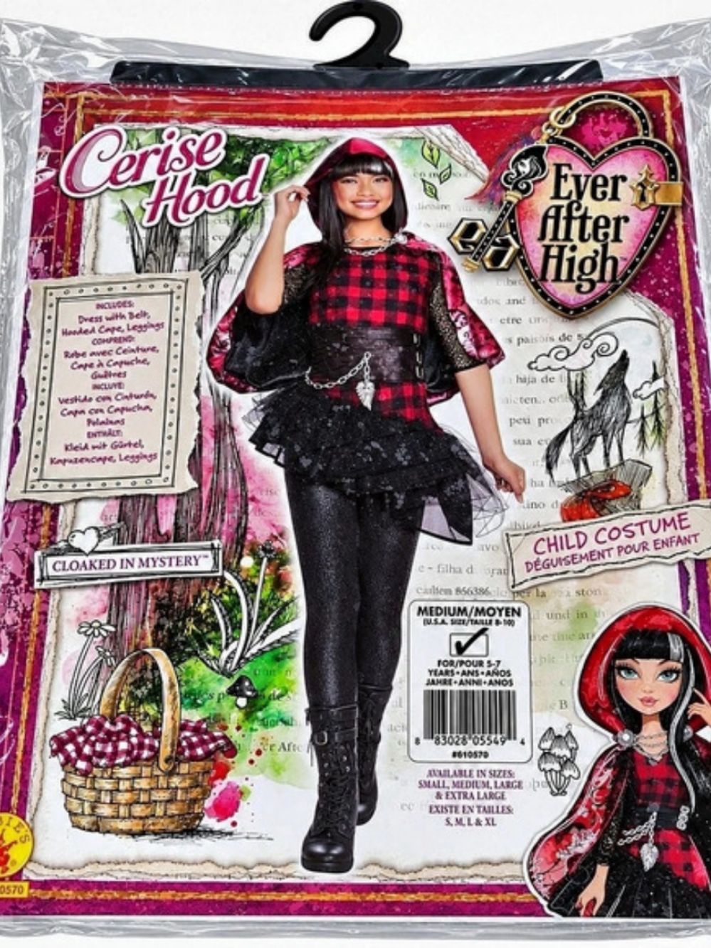 Ever After High Cerise Hood Halloween Costume Girls Medium NWT